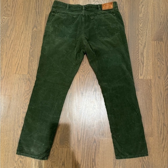 Polo Ralph Lauren Dungarees corduroy jeans Men 38x30 Varick Slim Straight Green. - Picture 7 of 9